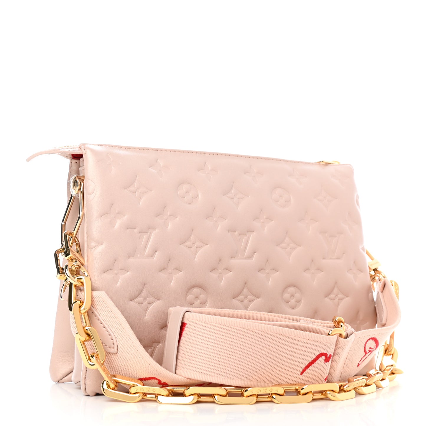 Lambskin Embossed Monogram Fall In Love Coussin PM Dragée Light Pink