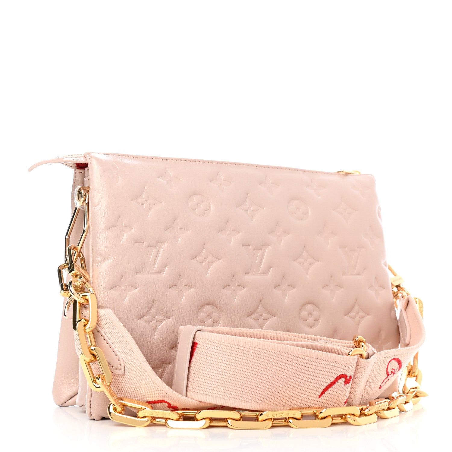 Louis Vuitton Lambskin Embossed Monogram Fall In Love Coussin PM Dragée Light Pink 2 of 4