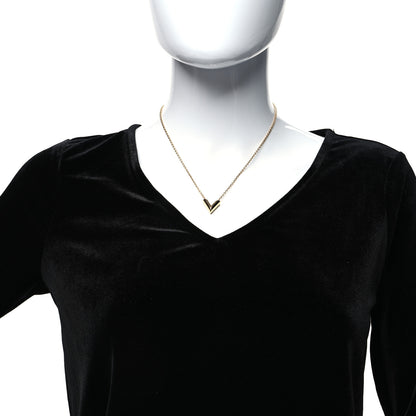 Louis Vuitton Brass Essential V Necklace Gold 2 of 6