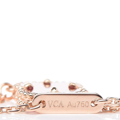 Van Cleef & Arpels 18K Rose Gold Carnelian Sweet Alhambra Bracelet 4 of 6
