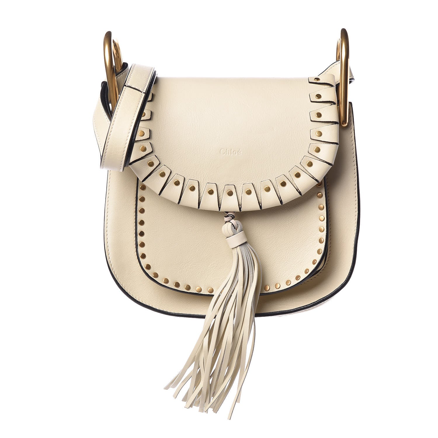 Chloe Calfskin Small Hudson Shoulder Bag Lace White 1 of 13