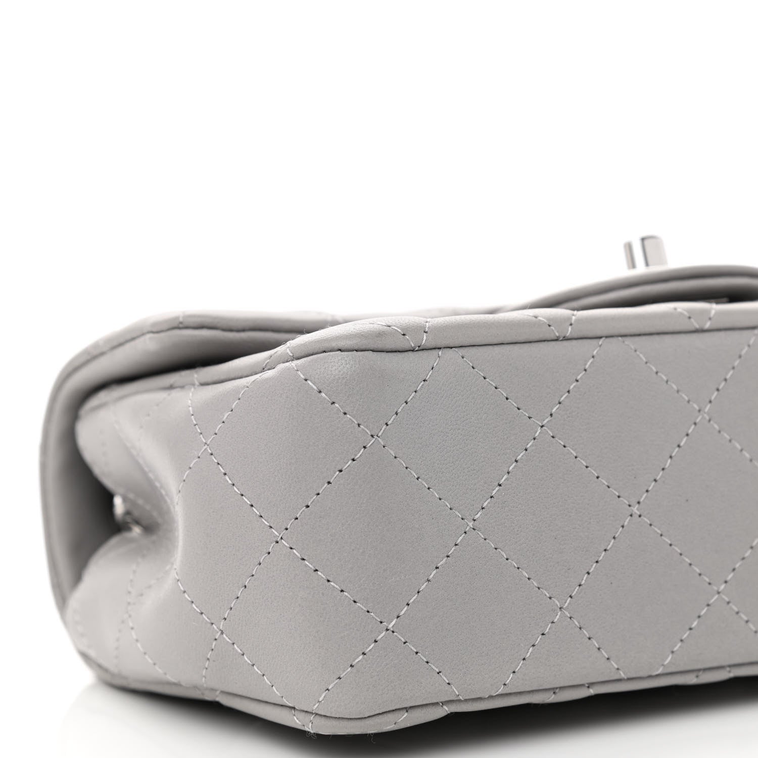 Chanel Lambskin Quilted Mini Rectangular Flap Grey 9 of 11