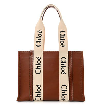 Chloe Calfskin Medium Woody Ribbon Tote Sepia Brown 1 of 13