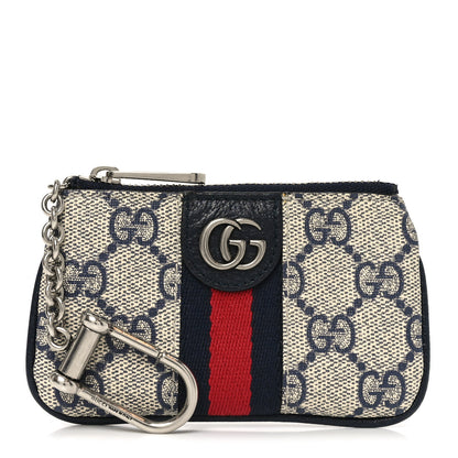 Gucci GG Supreme Monogram Web Ophidia Key Case Beige Blue 1 of 7