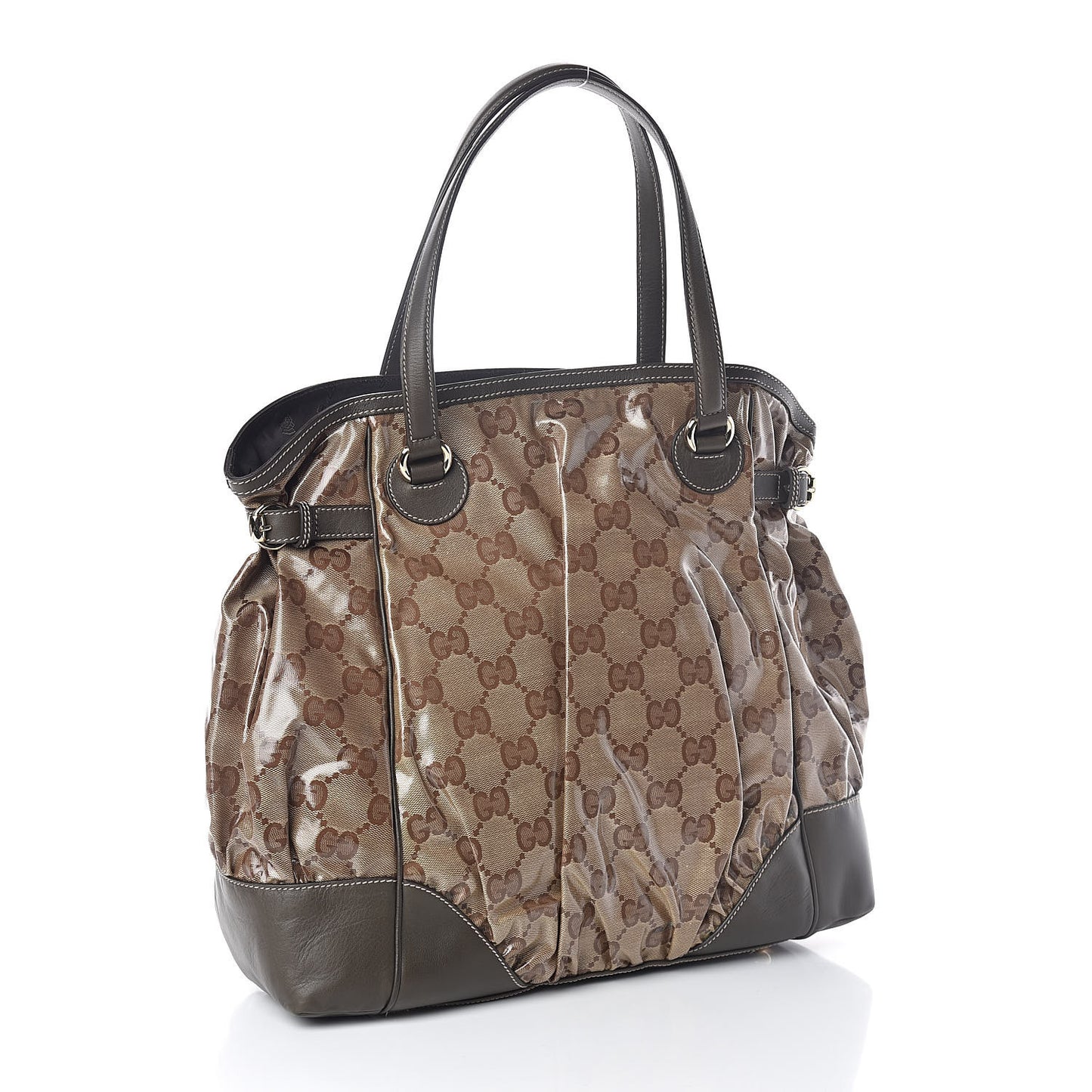 Crystal Monogram Full Moon Tote Brown