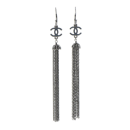 Chanel Ruthenium Chain CC Drop Earrings 1 of 4