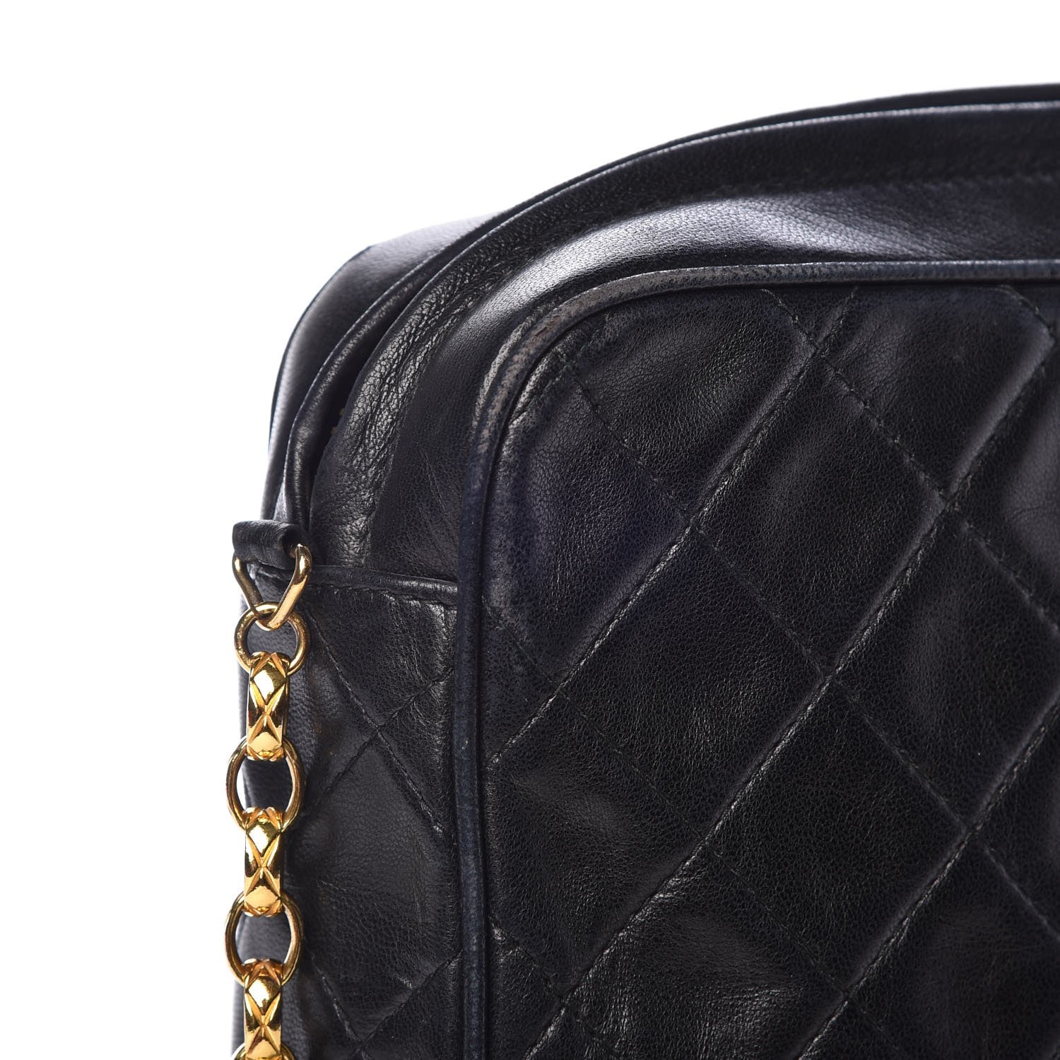 Chanel Lambskin Quilted Flap Camera Case Black 9 of 14