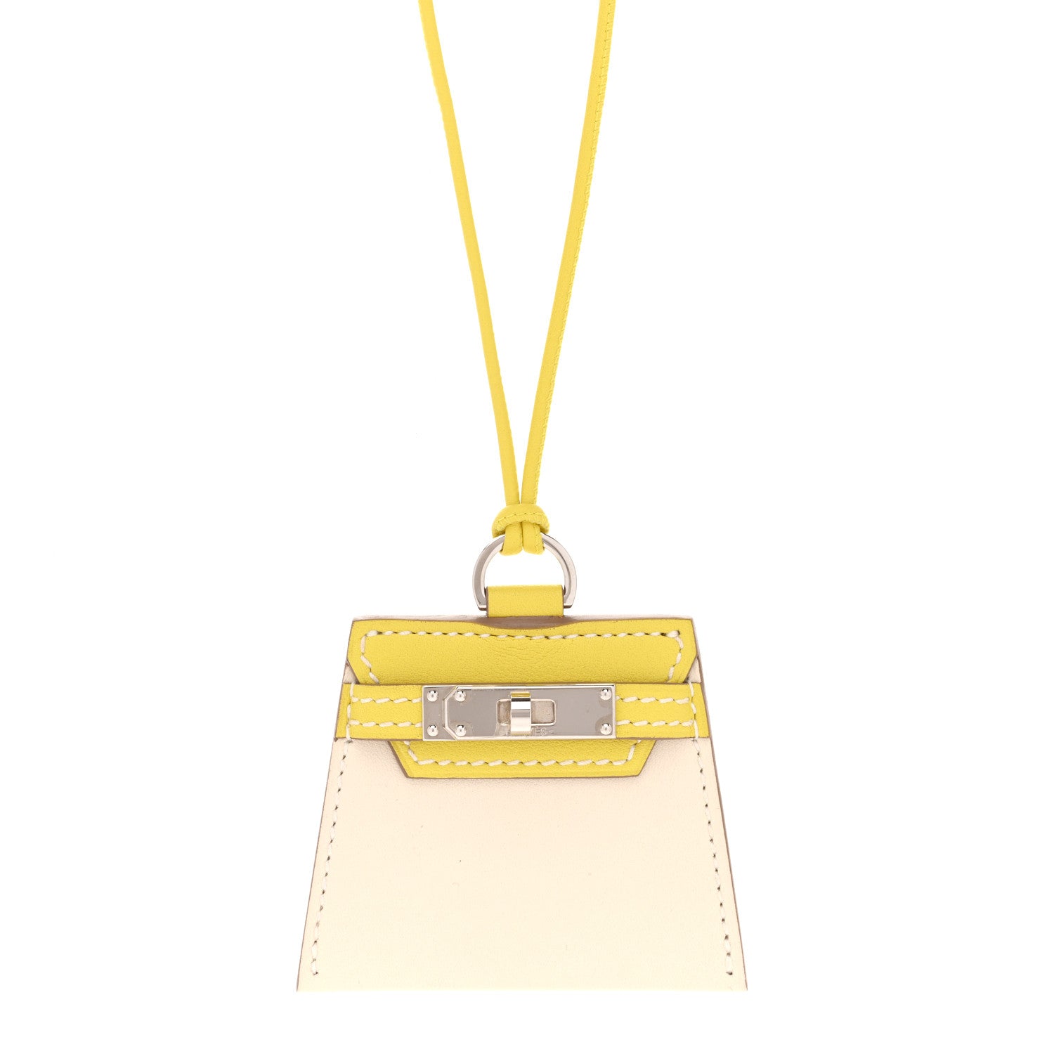 Hermes Swift Monpetit Small Kelly Pendant Necklace Nata Lime 4 of 6