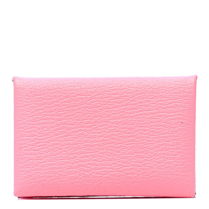 Hermes Chevre Verso Calvi Card Case Rose Confetti Brique 1 of 4