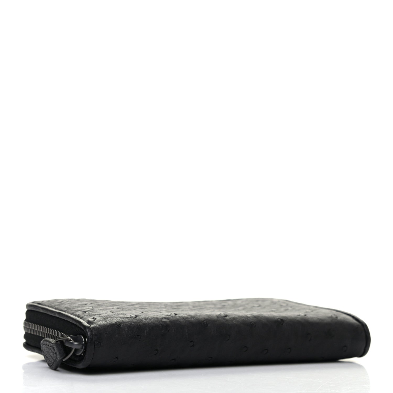 Bottega Veneta Ostrich Zip Around Wallet Black 4 of 8
