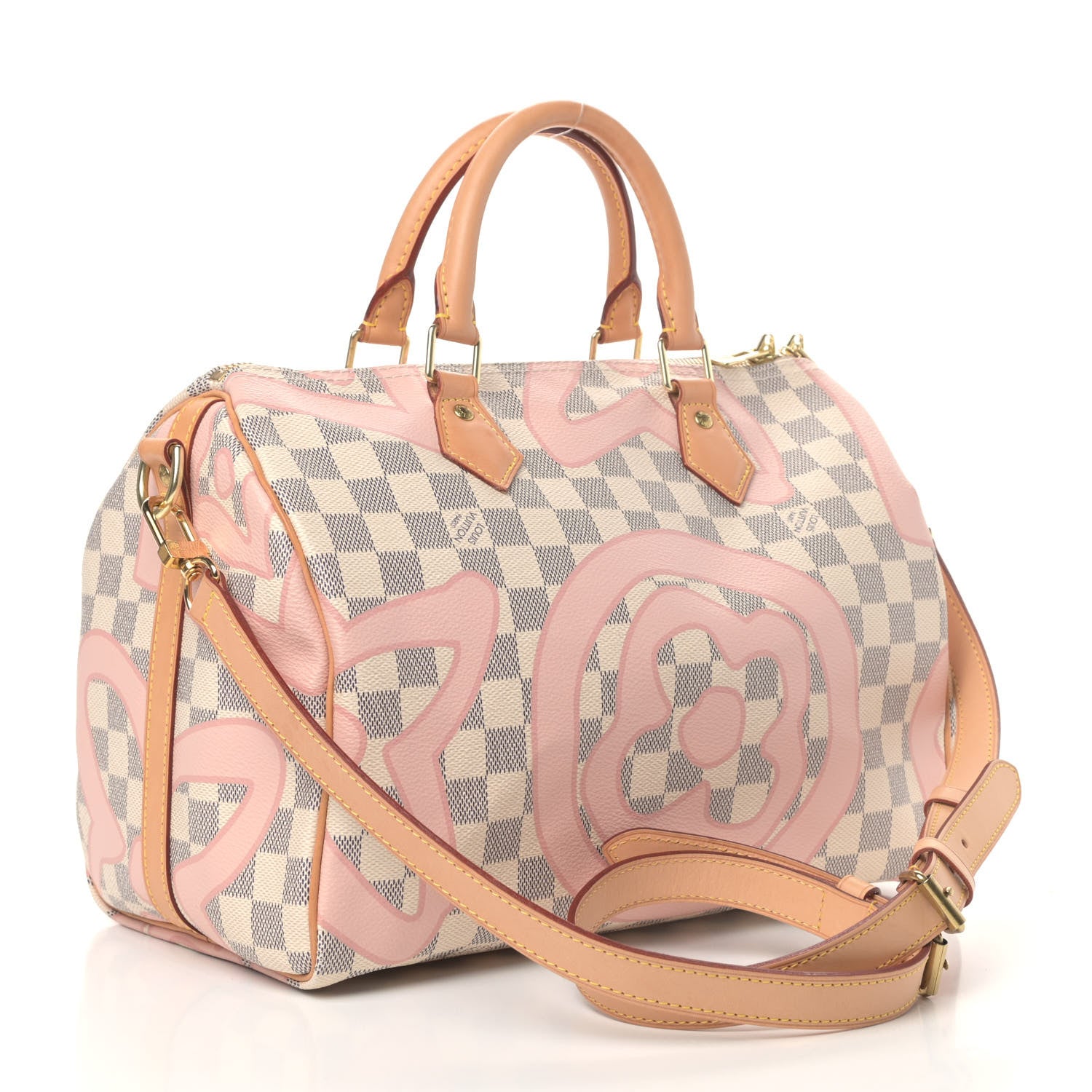 Louis Vuitton Damier Azur Tahitienne Speedy Bandouliere 30 Rose Ballerine 2 of 4