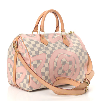 Louis Vuitton Damier Azur Tahitienne Speedy Bandouliere 30 Rose Ballerine 2 of 4