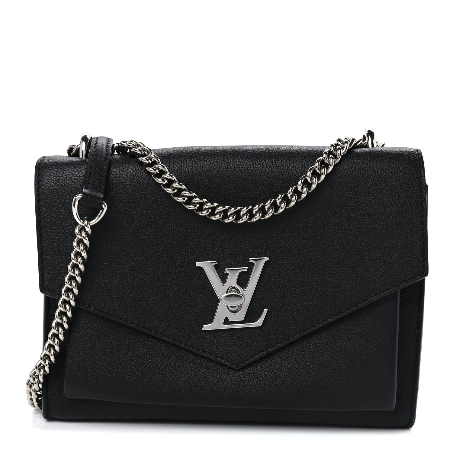 Louis Vuitton Soft Calfskin Mylockme Chain Bag BB Black 1 of 12