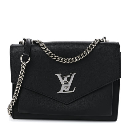 Louis Vuitton Soft Calfskin Mylockme Chain Bag BB Black 1 of 12