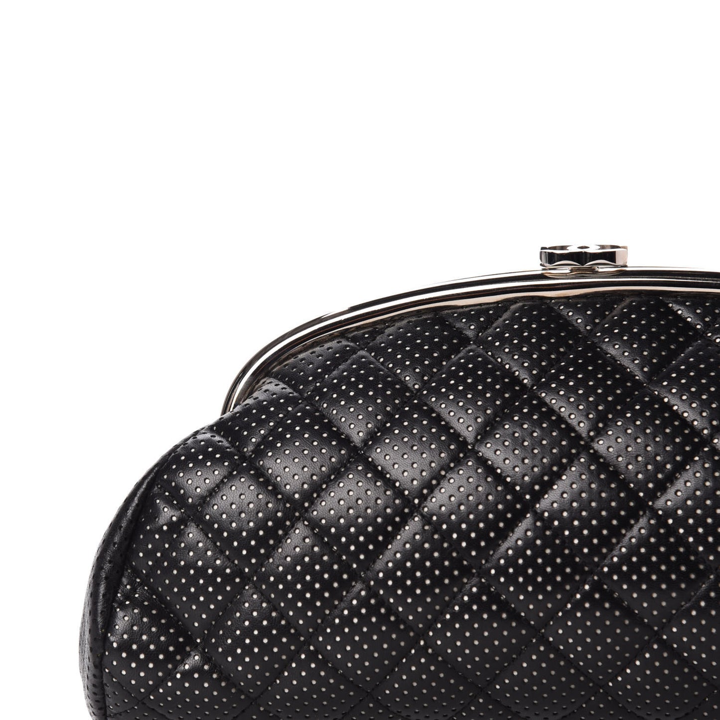 Lambskin Perforated Timeless Clutch Black