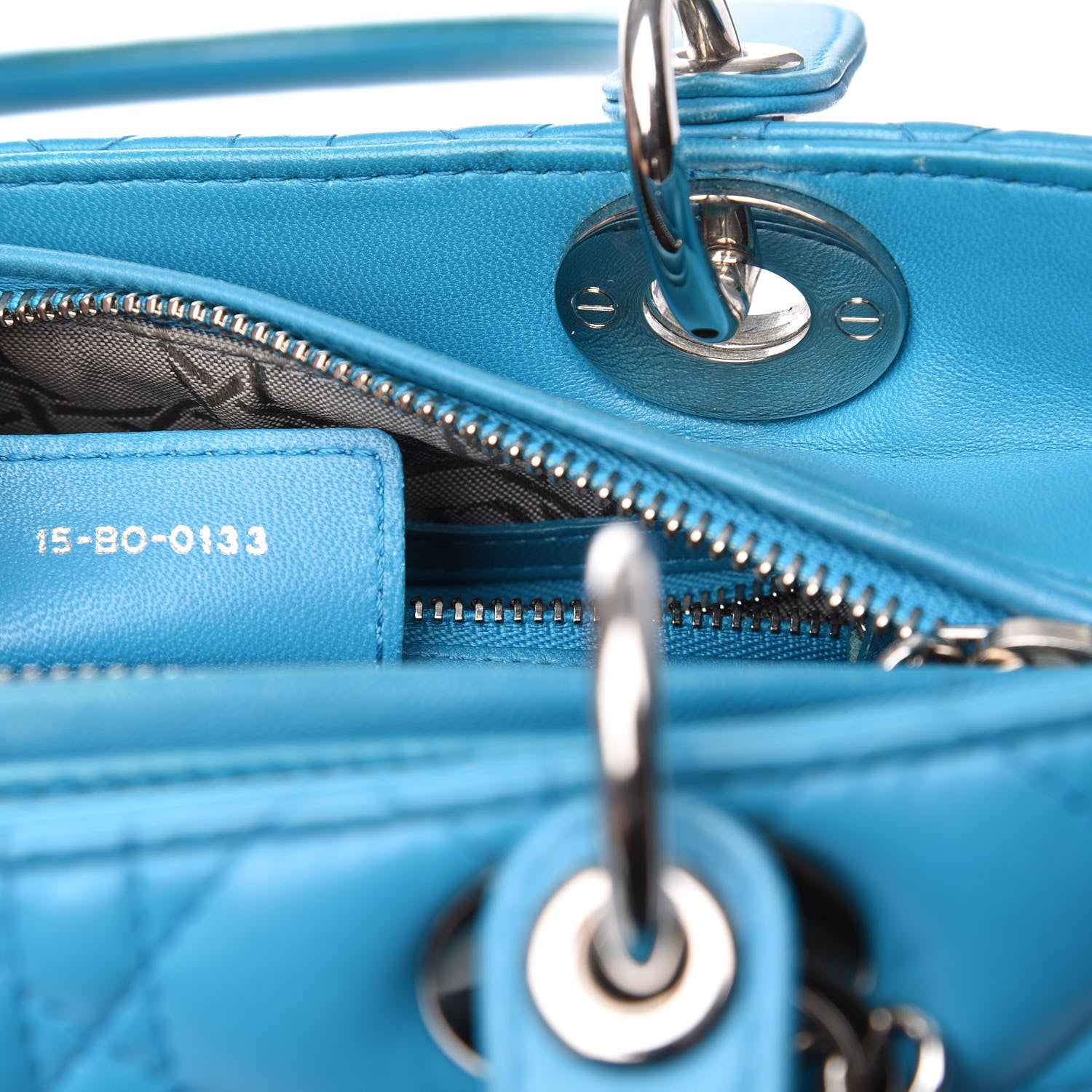 Christian Dior Lambskin Cannage Medium Lady Dior Blue 10 of 17