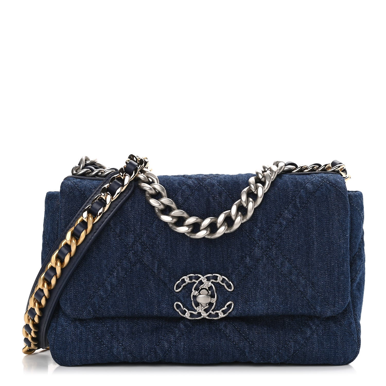 Chanel Denim Quilted Medium Chanel 19 Flap Blue 1 of 11