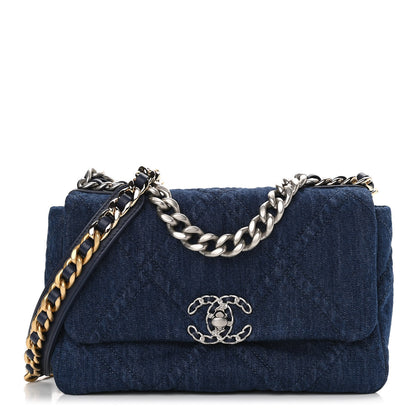 Chanel Denim Quilted Medium Chanel 19 Flap Blue 1 of 11
