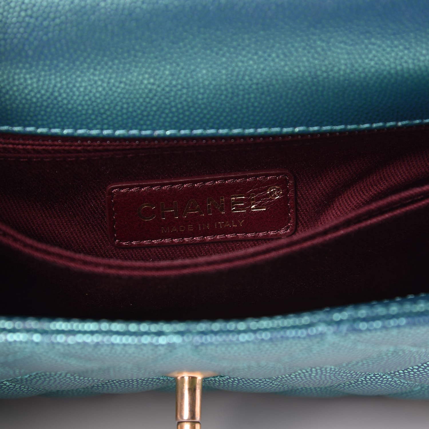 Chanel Metallic Caviar Quilted Mini Coco Handle Flap Blue 7 of 10