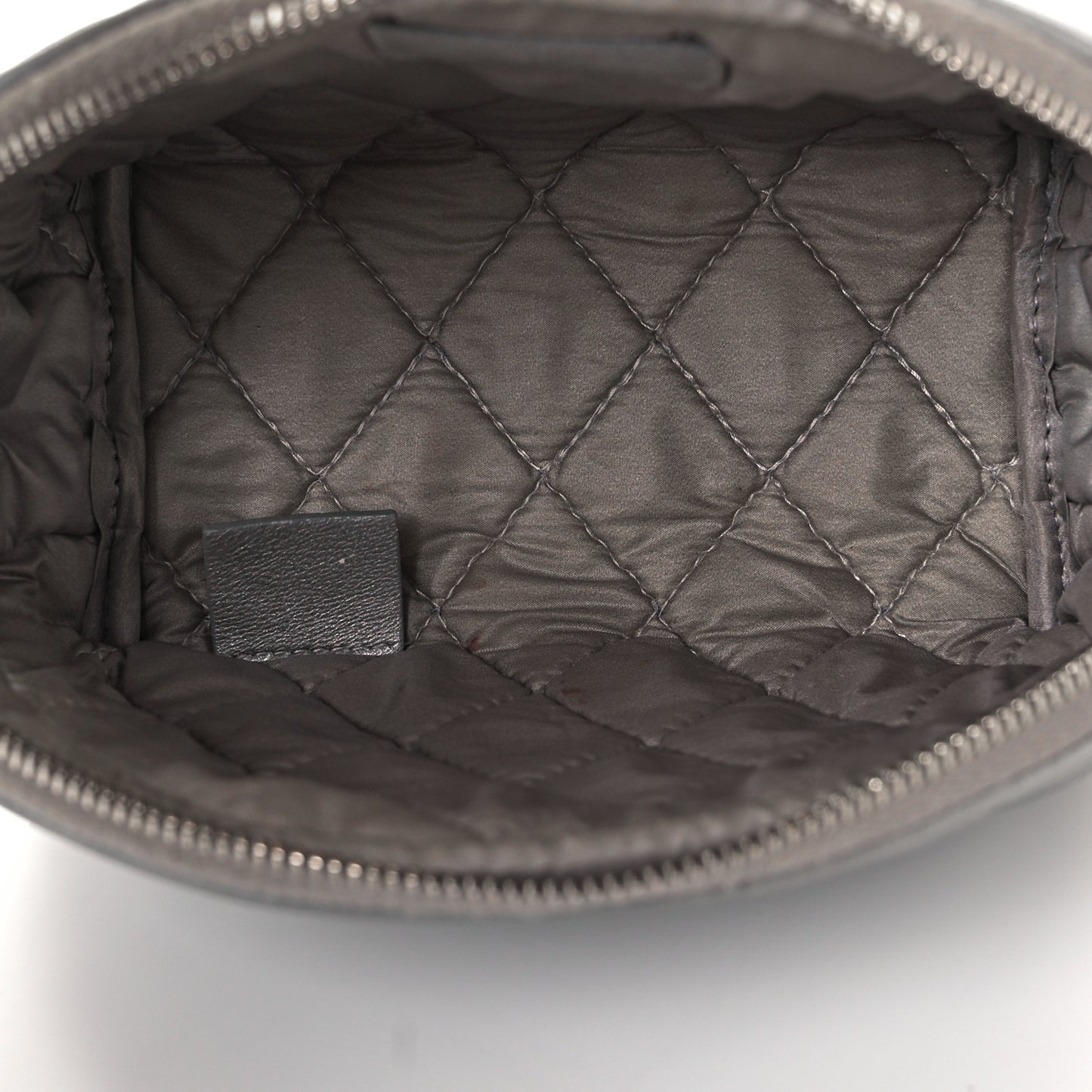 Metallic Lambskin Quilted 2.55 Reissue Cosmetic Pouch Silver