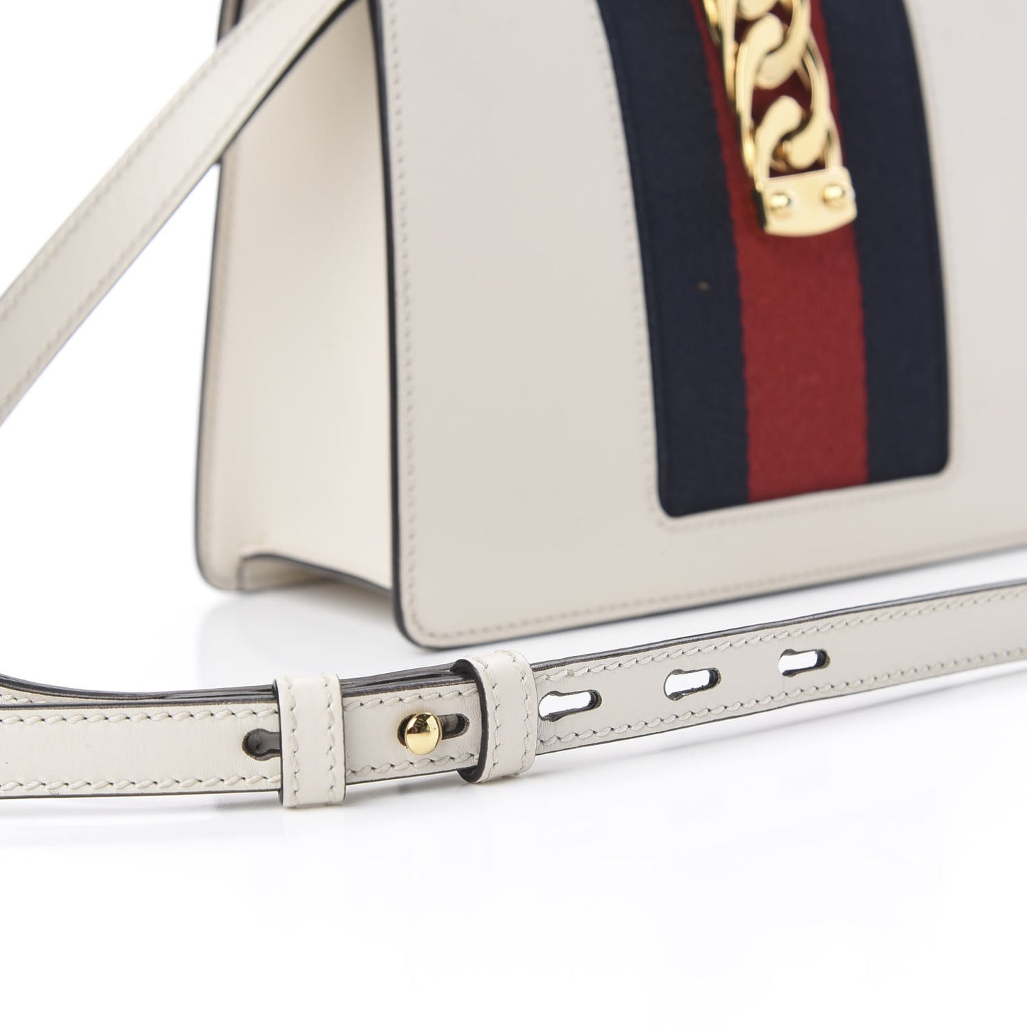 Calfskin Embroidered Mini Sylvie Top Handle Bag White