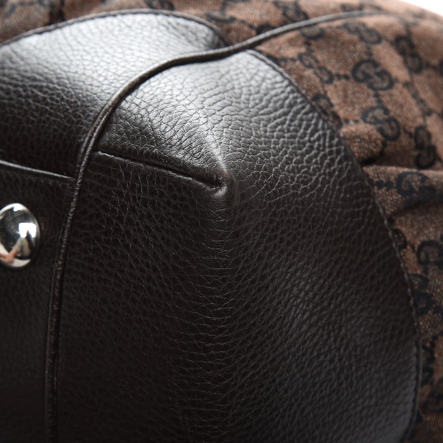 Denim Monogram Full Moon Tote Dark Brown