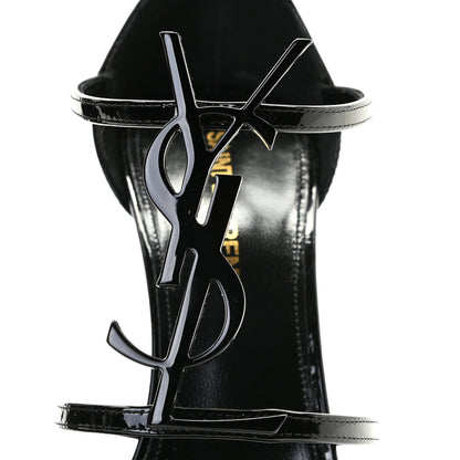 Saint Laurent Patent Cassandra 100 Ankle Strap Sandals 36 Black 4 of 12
