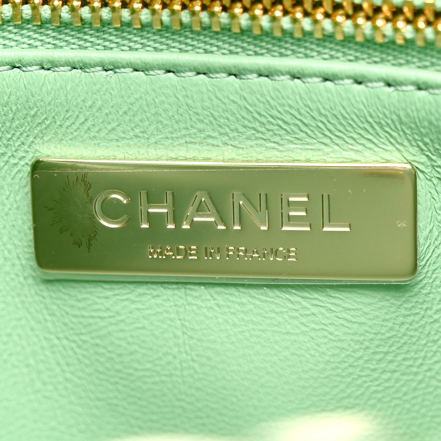 Chanel Shiny Lambskin Quilted Mini 31 Shopping Bag Light Green Light Green 7 of 10