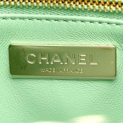 Chanel Shiny Lambskin Quilted Mini 31 Shopping Bag Light Green Light Green 7 of 10