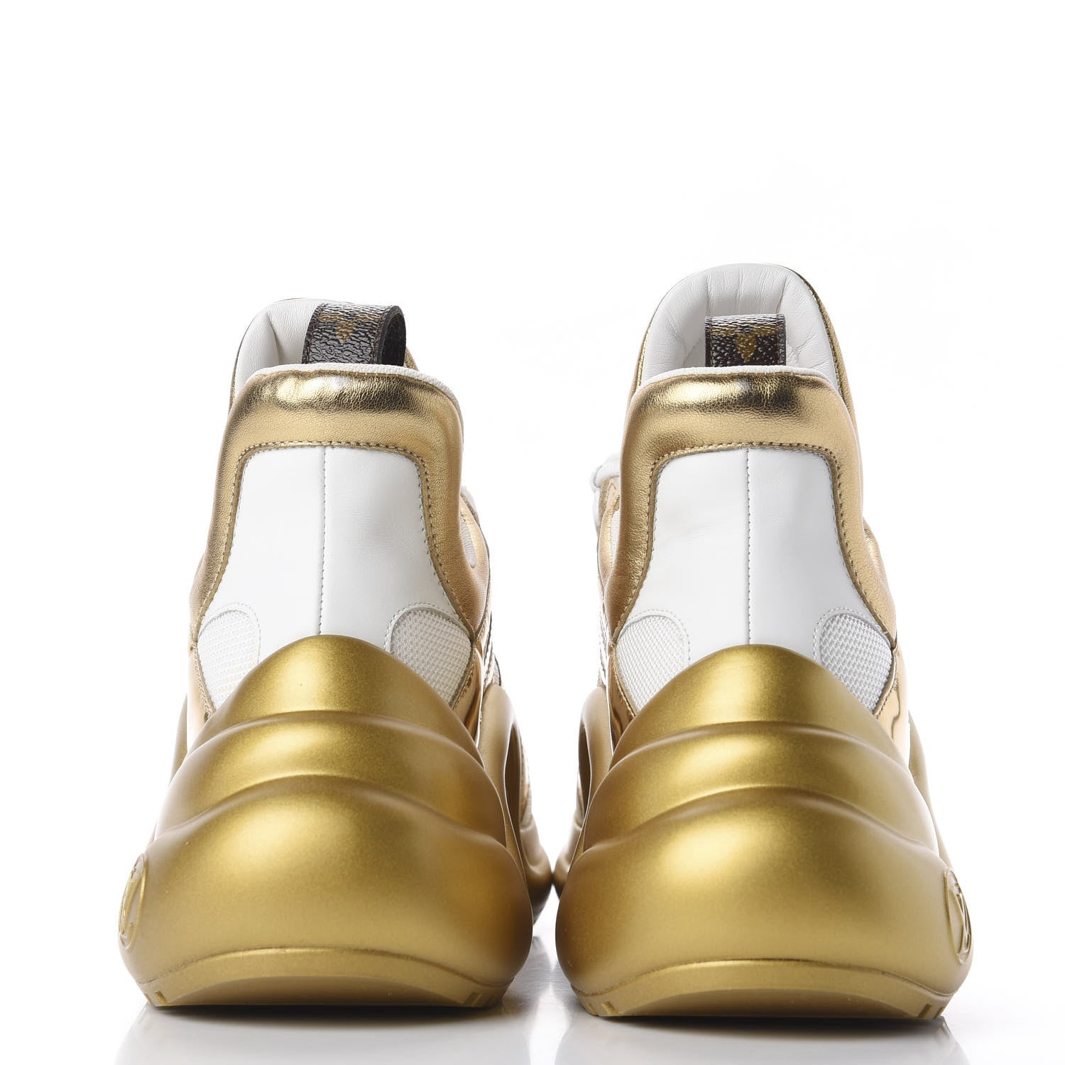 Louis Vuitton Metallic Calfskin Technical Nylon LV Archlight Sneakers 41 White Gold 5 of 10
