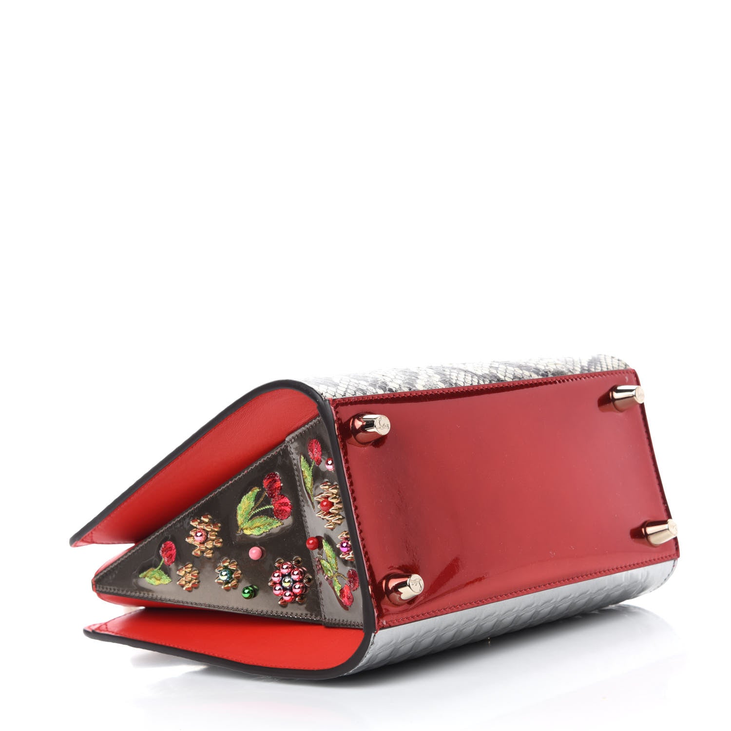 Christian Louboutin Watersnake Specchio Small Cherry Paloma Roccia Silver 4 of 9