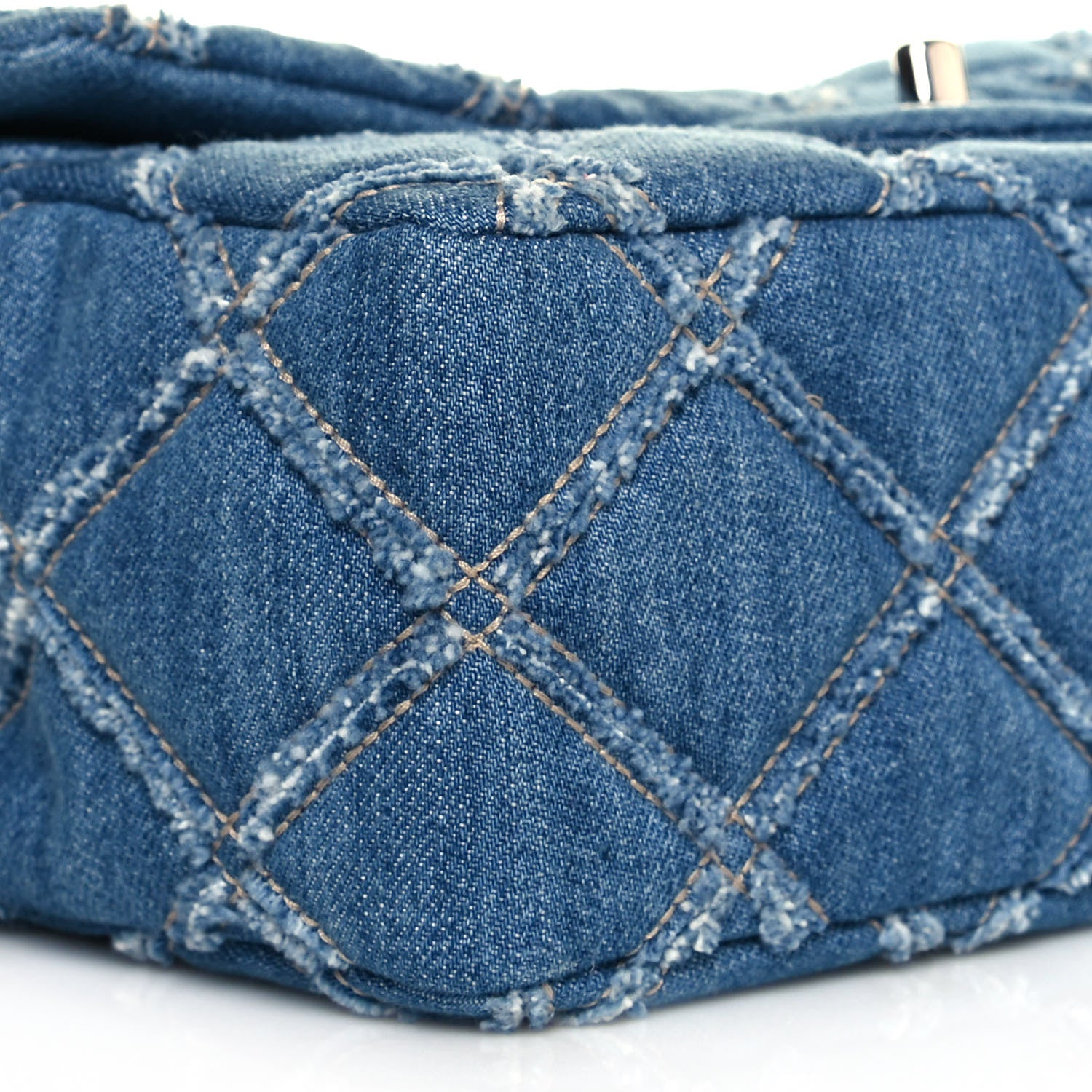 Chanel Denim Quilted Medium Distressed Single Flap Blue 8 of 10