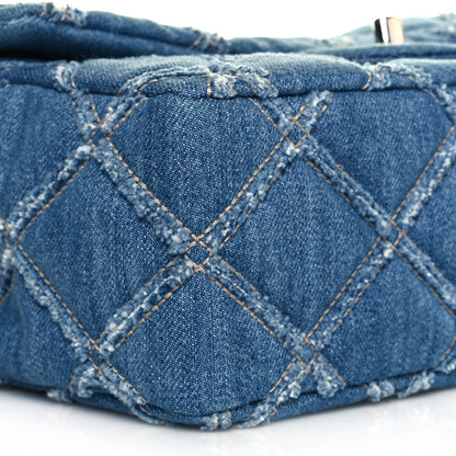 Chanel Denim Quilted Medium Distressed Single Flap Blue 8 of 10