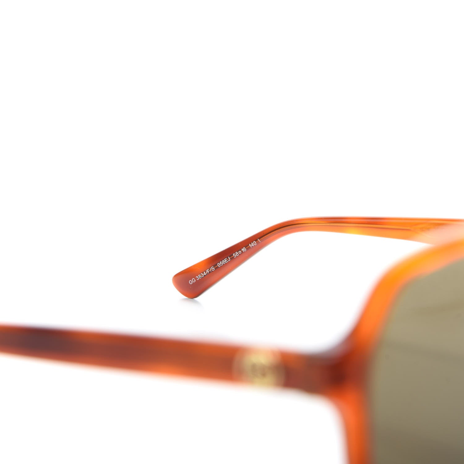 Gucci Acetate Square Frame Sunglasses GG 3834/F/S Tortoise 6 of 8