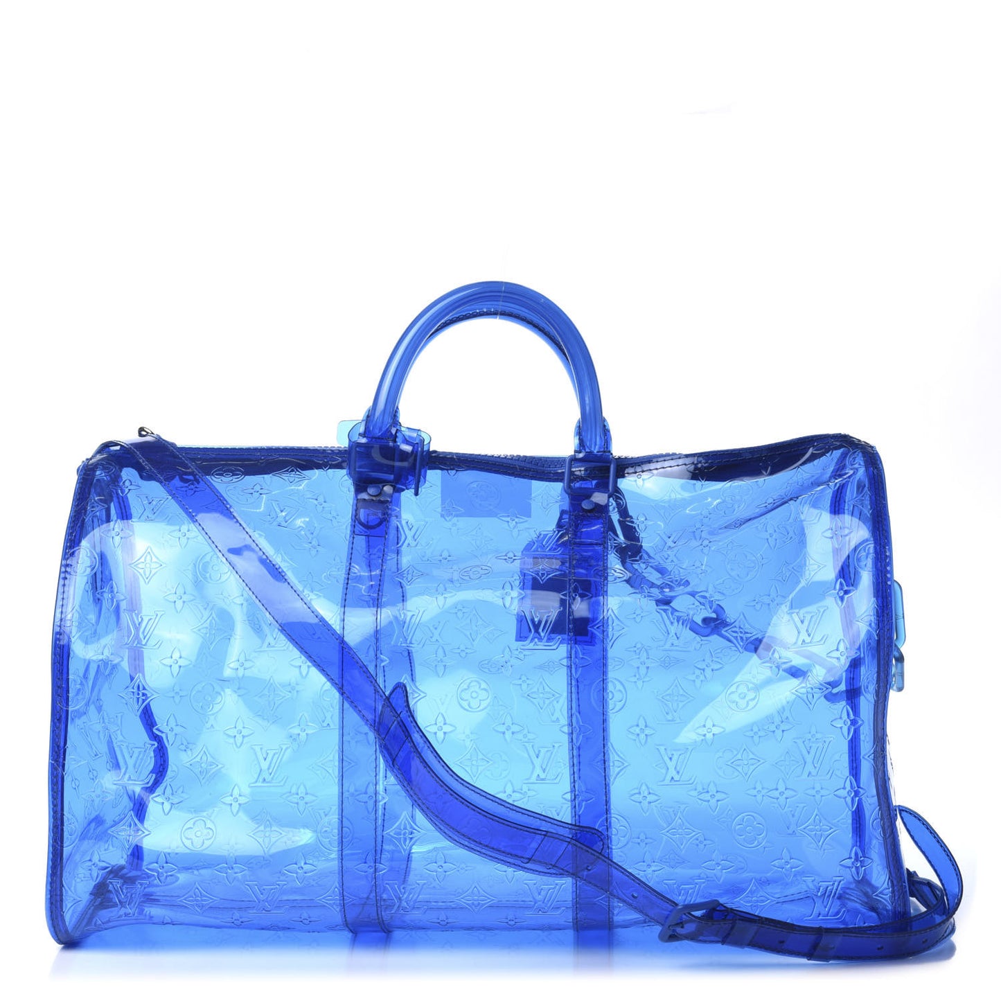 PVC Monogram Keepall Bandouliere 50 Blue