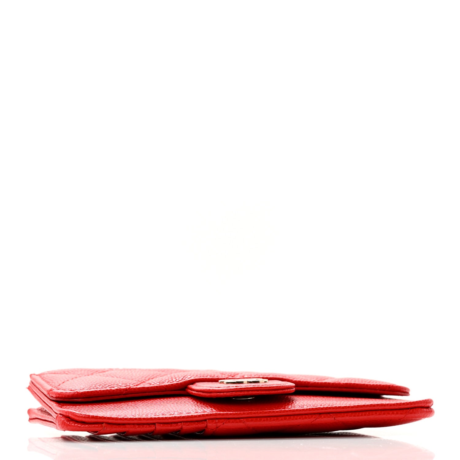 Chanel Caviar Quilted Flap Zip Card Holder Red 3 of 10