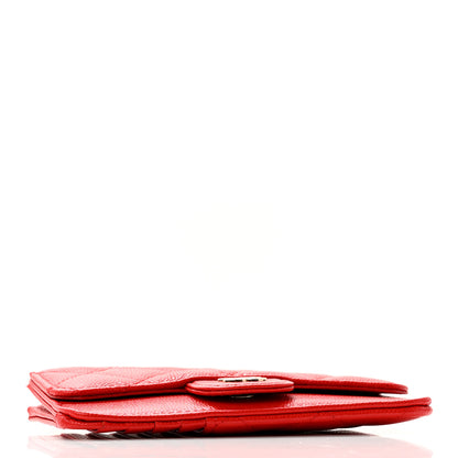 Chanel Caviar Quilted Flap Zip Card Holder Red 3 of 10