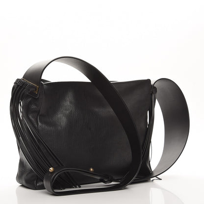 Lanvin Calfskin Tribale Fringe Shoulder Bag Black 3 of 7