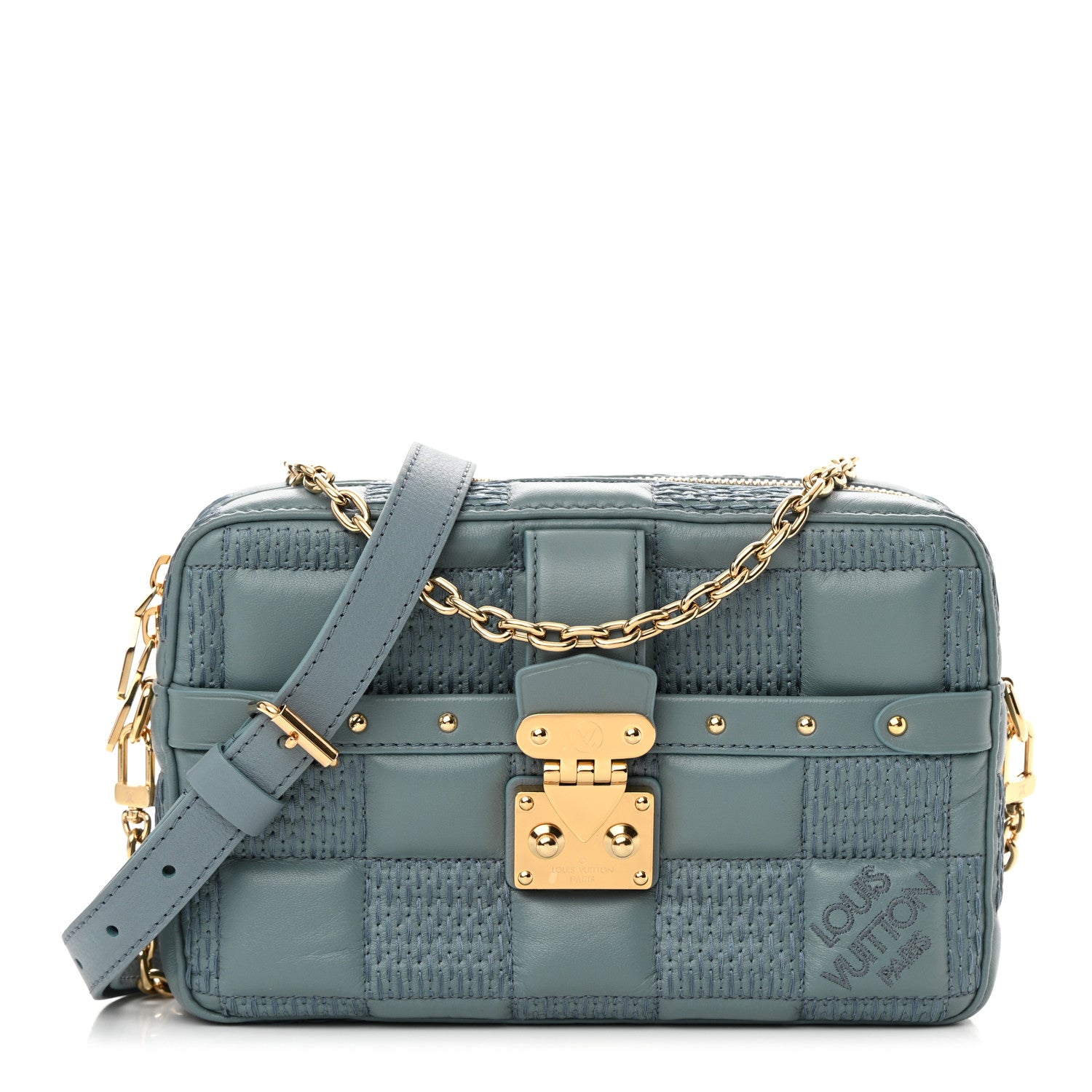 Louis Vuitton Lambskin Damier Quilt Troca PM Glacier 1 of 10