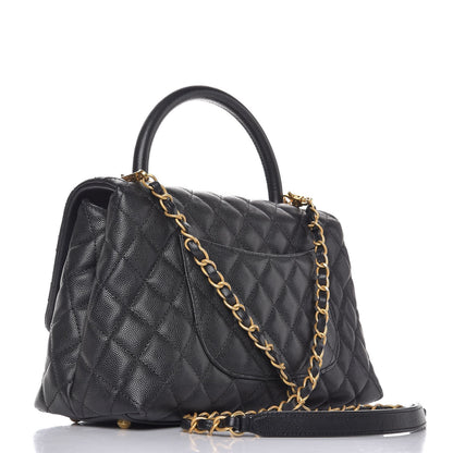 Chanel Caviar Quilted Small Coco Handle Flap Black 3 of 8