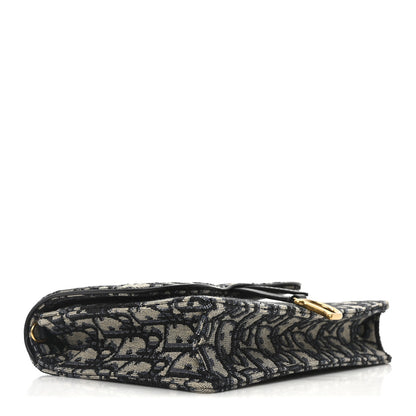 Christian Dior Oblique Saddle Chain Pouch Blue 4 of 11