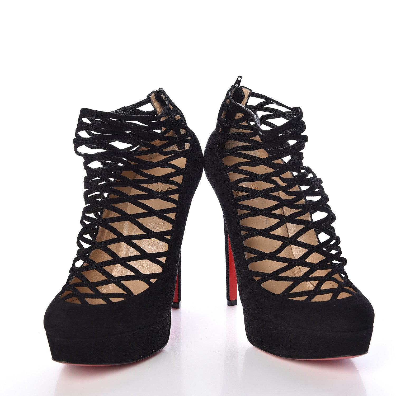 Christian Louboutin Veau Velours Berlinissimo 140 Cage Platform Booties 40.5 Black 9 of 9