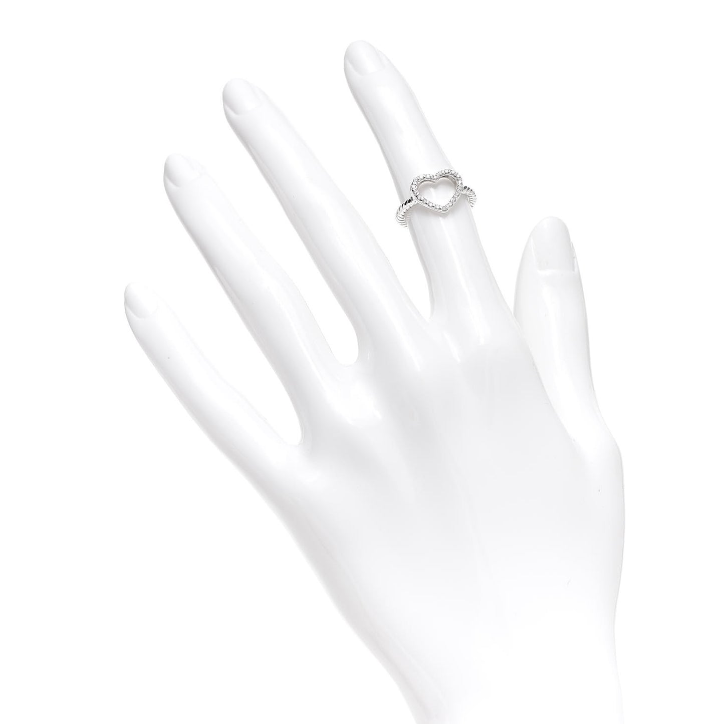 Sterling Silver Diamond 10mm Cable Collectibles Heart Ring 47 4