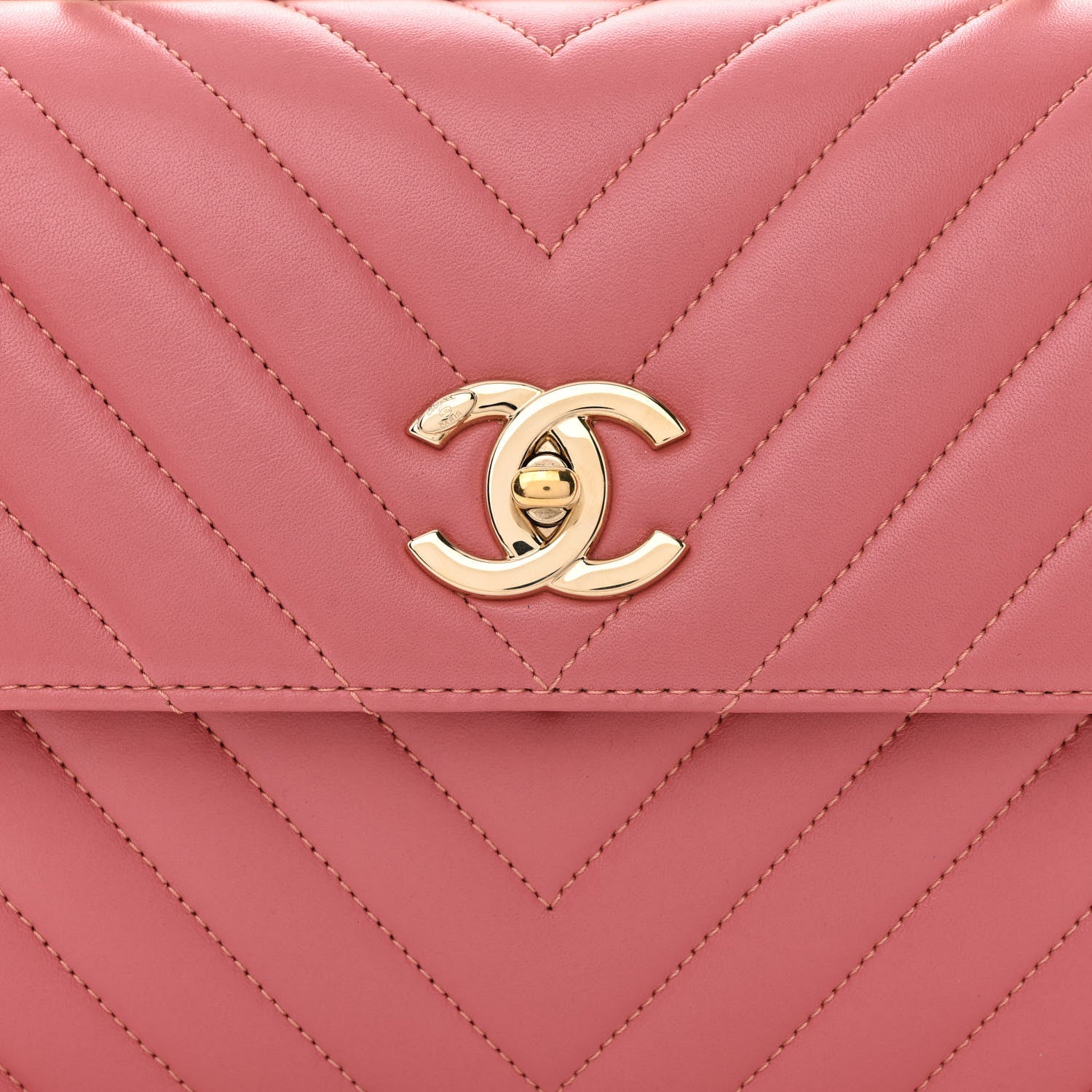 Chanel Lambskin Chevron Quilted Small Trendy CC Dual Handle Flap Bag Rosewood 8 of 10