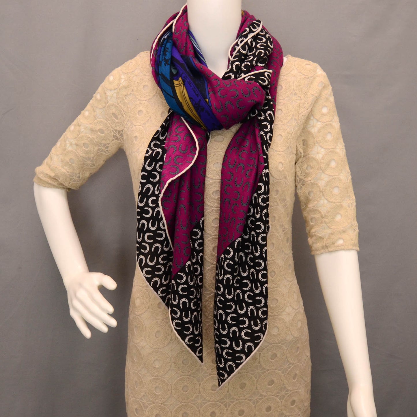 Cashmere Silk A Cheval Sur Mon Carre Shawl GM 140