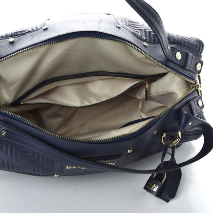 Versace Lambskin Couture Satchel Blue 6 of 9