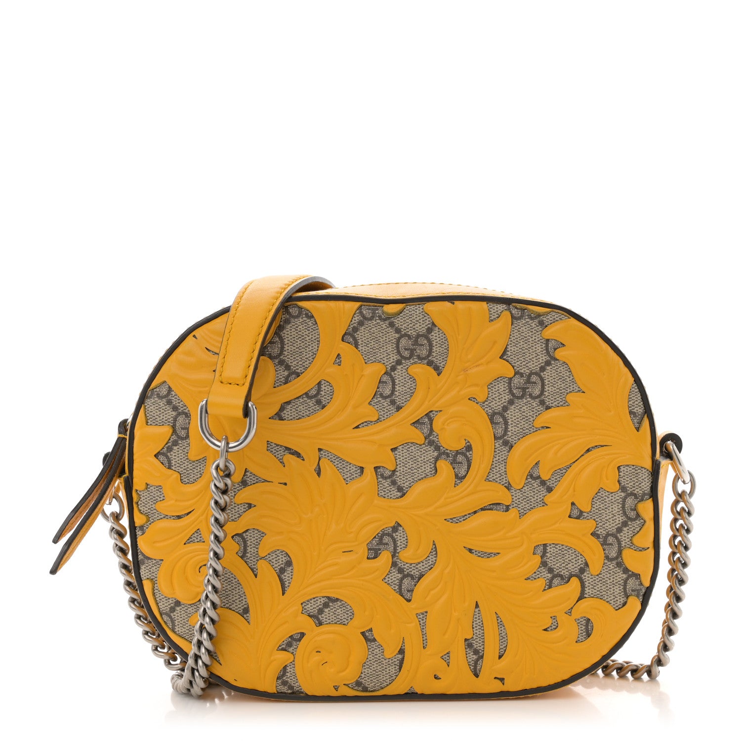 Gucci GG Supreme Monogram Arabesque Mini Chain Shoulder Bag Beige Yellow 1 of 13