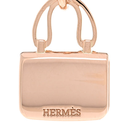 Hermes 18K Rose Gold Diamond Constance Amulettes Pendant Necklace 5 of 7