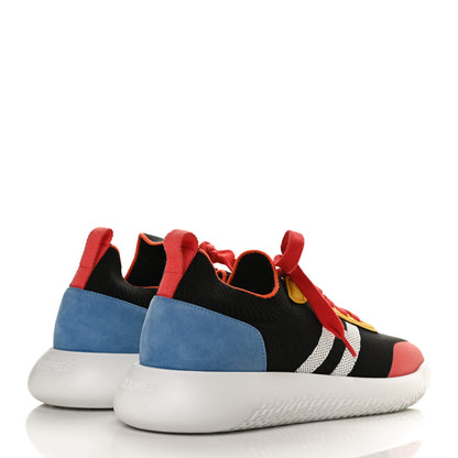 Hermes Knit Suede Goatskin Womens Crew Sneakers 40 Multicolor 4 of 9