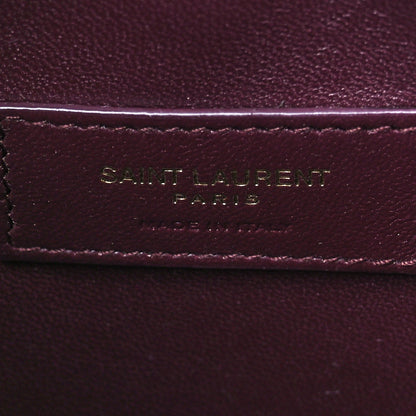 Saint Laurent Patent Calfskin Rendez-Vous Hobo Dark Red Wine 7 of 11